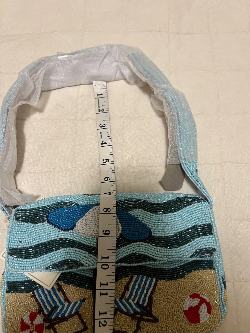 Sol & Mer Beaded Beach Scene Shoulder Bag - Picture 9 of 13